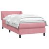 vidaXL Boxspringbett mit Matratze Rosa 100x220 cm Samt