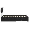 vidaXL Bettrahmen Schwarz Eichen-Optik 90 x 190 cm Holzwerkstoff
