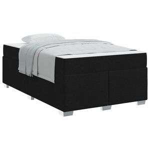 vidaXL Bettrahmen mit Matratze Schwarz 120 x 190 cm Stoff
