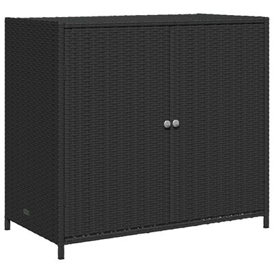 vidaXL Gartenschrank Schwarz 83x45x76 cm Poly Rattan