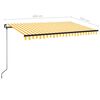 vidaXL Markise Manuell Einziehbar mit LED 450x350 cm Gelb und Wei&szlig;