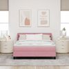 vidaXL Boxspringbett mit Matratze mit Kopfteil Rosa 140 x 190 cm Samt