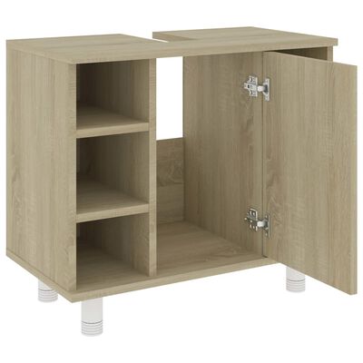 vidaXL Badezimmerschrank Sonoma-Eiche 60x32x53,5 cm Holzwerkstoff