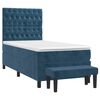 vidaXL Boxspringbett mit Matratze Dunkelblau 80x200 cm Samt