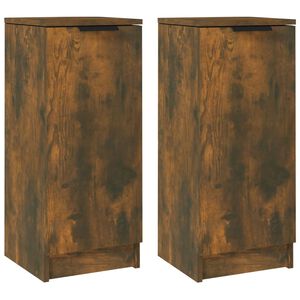 vidaXL Sideboards 2 Stk. R&auml;uchereiche 30x30x70 cm Holzwerkstoff