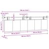 vidaXL H&auml;ngevorderseite Wandmontiert Wei&szlig; 190 x 55 x 5 cm Stoff
