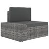 vidaXL 5-tlg. Garten-Lounge-Set mit Kissen Grau Poly Rattan