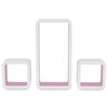 vidaXL Wandregale Regalw&uuml;rfel 6 Stk. Wei&szlig; und Rosa