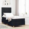 vidaXL LED Boxspringbett mit Matratze Schwarz 90 x 190 cm Stoff