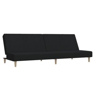 vidaXL Schlafsofa 2-Sitzer Schwarz Stoff