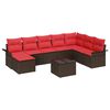 vidaXL Gartensofa-set 9 stk. Braun Poly Rattan