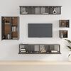 vidaXL 8-tlg. TV-Schrank-Set Schwarz Holzwerkstoff