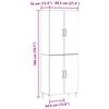 vidaXL Highboard 2 pcs Schwarz Eichen-Optik Ingenieurholz und Glas