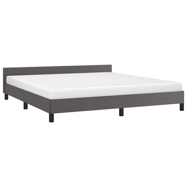 vidaXL Bettgestell mit Kopfteil ohne Matratze Grau 160x200 cm