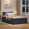 vidaXL Ottomane Bett mit Matratze & LEDs Dunkelgrau 120x190 cm Samt