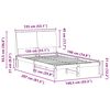 vidaXL Bettgestell Braun und Dunkelgrau 135 x 190 cm Massivholz Kiefer