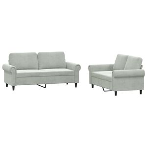vidaXL 2-tlg. Sofagarnitur mit Kissen Braun Samt