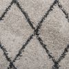 vidaXL Teppich Shaggy Hochflor Modern Beige und Anthrazit 80x250 cm
