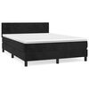 vidaXL Boxspringbett mit Matratze Schwarz 140x200 cm Samt