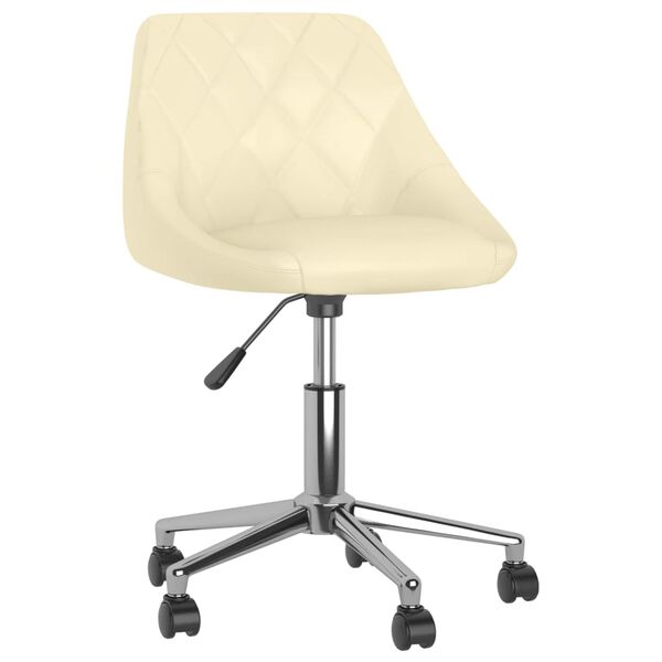 vidaXL Esszimmerst&uuml;hle 4 Stk. Drehbar Creme Kunstleder