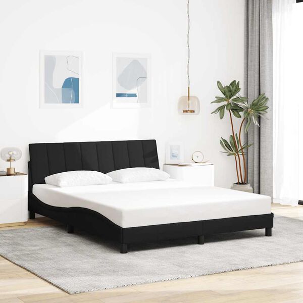 vidaXL Bettgestell ohne Matratze "Hanko" Schwarz 160x200 cm Stoff