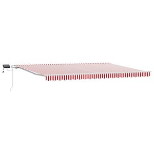 vidaXL Ausziehbare Markise Rot und Wei&szlig; 500 x 300 cm