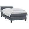 vidaXL Boxspringbett mit Matratze Dunkelgrau 100x220 cm Samt