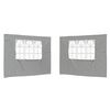 vidaXL Party Zelt Seitenteil 2 pcs 300 x 195 cm Hellgrau PE und Stahl