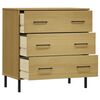 vidaXL Sideboard OSLO mit 3 Schubladen Braun 77x40x79,5 cm Massivholz