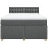 vidaXL Boxspringbett mit Matratze Dunkelgrau 140x190 cm Stoff