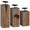 vidaXL Kerzenhalter 3 pcs Natur Massivholz Altholz