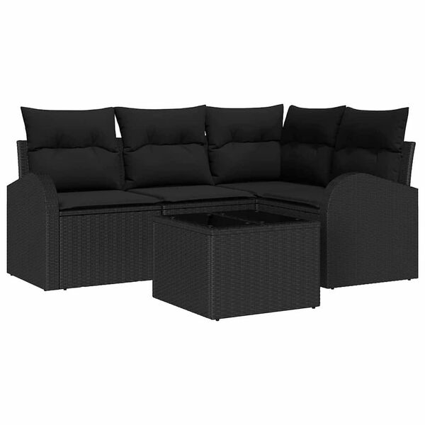 vidaXL Gartensofa-set 5 pcs Schwarz Poly-Rattan