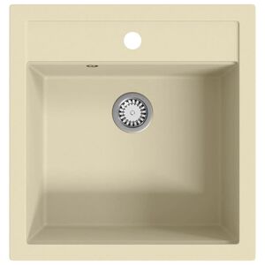vidaXL Granitsp&uuml;le Einzelbecken Beige