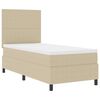 vidaXL LED Boxspringbett Hellgrau und Wei&szlig; 90 x 200 cm Cordstoff