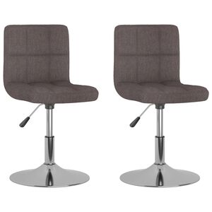 vidaXL Esszimmerst&uuml;hle 2 Stk. Drehbar Taupe Stoff