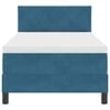 vidaXL LED Boxspringbett mit Matratze Dunkelblau 90 x 190 cm Samt
