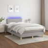 vidaXL Boxspringbett mit Matratze & LED Hellgrau 120x190 cm Stoff
