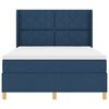 vidaXL Boxspringbett mit Matratze Blau 140 x 190 cm Stoff