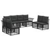 vidaXL Outdoor-Sofagarnitur 8 Stk. Schwarz und Dunkelgrau Polyester