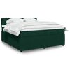 vidaXL Boxspringbett mit Matratze Dunkelgr&uuml;n 180x200 cm Samt