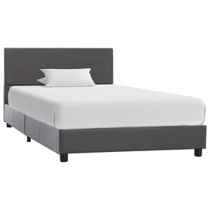 vidaXL Bettgestell Grau Kunstleder 90x200 cm