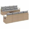 vidaXL Sofa Set 7 stk. 6-Sitzanzahl Beige und Grau Poly Rattan