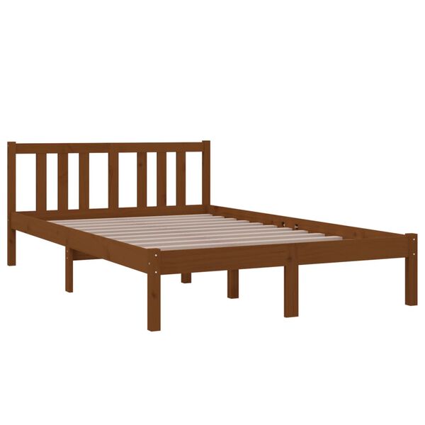 vidaXL Massivholzbett Honigbraun 120x200 cm