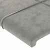 vidaXL Kopfteil mit Ohren Hellgrau 203x16x78/88 cm Samt