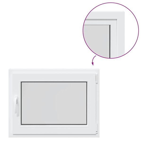 vidaXL Kellerfenster "RISOR" 80x70 cm Drehkipp DIN Rechts Wei&szlig;