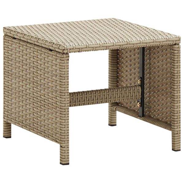 vidaXL Gartenhocker 2 Stk. mit Sitzkissen Poly Rattan Beige