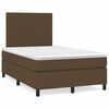 vidaXL Boxspringbett mit Matratze & LED Dunkelbraun 120x190 cm Stoff