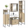 vidaXL Badezimmerm&ouml;bel-Set mit Regal 4 pcs Sonoma-Eiche Holzwerkstoff