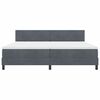 vidaXL LED Boxspringbett mit Matratze Dunkelgrau 200 x 200 cm Samt