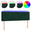 vidaXL LED Kopfteil Dunkelgr&uuml;n 144x5x78/88 cm Samt